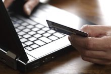 Online shopping e-commerce laptop card